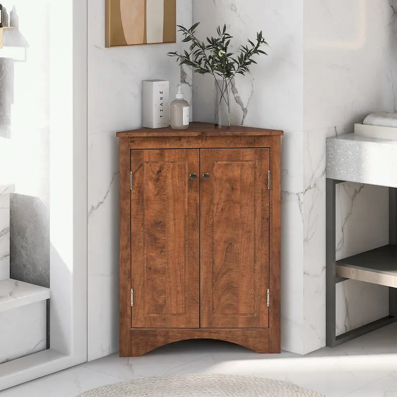Armario triangular de almacenamiento para baño con estantes ajustables