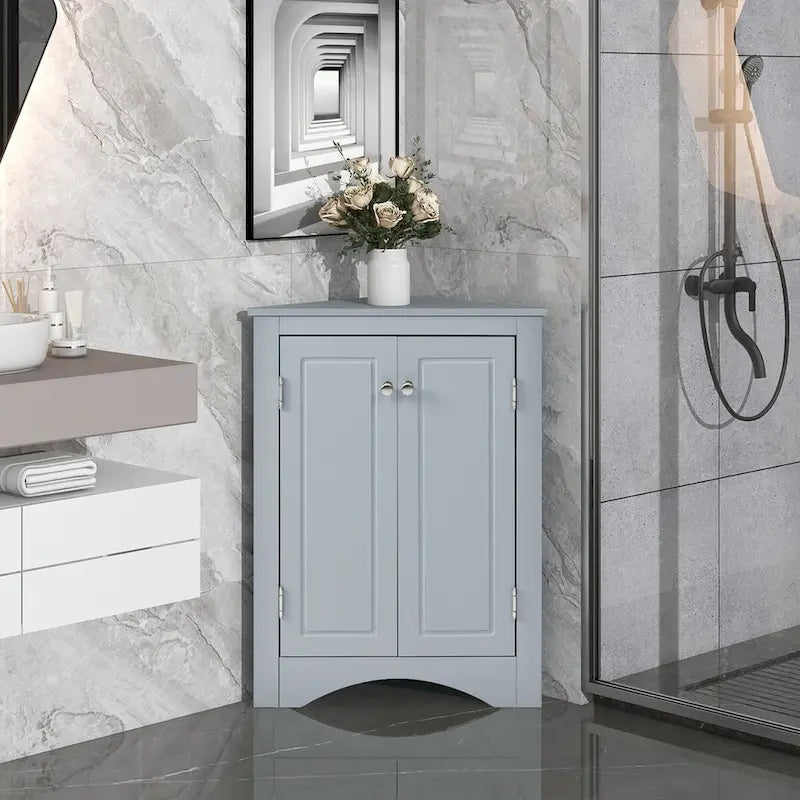 Triangle Bathroom Storage Cabinet with Adjustable Shelves
