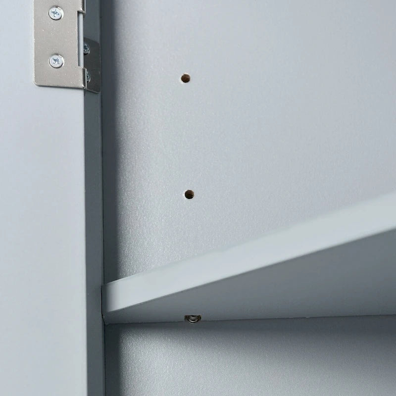 Meuble de rangement triangulaire pour salle de bains avec étagères réglables