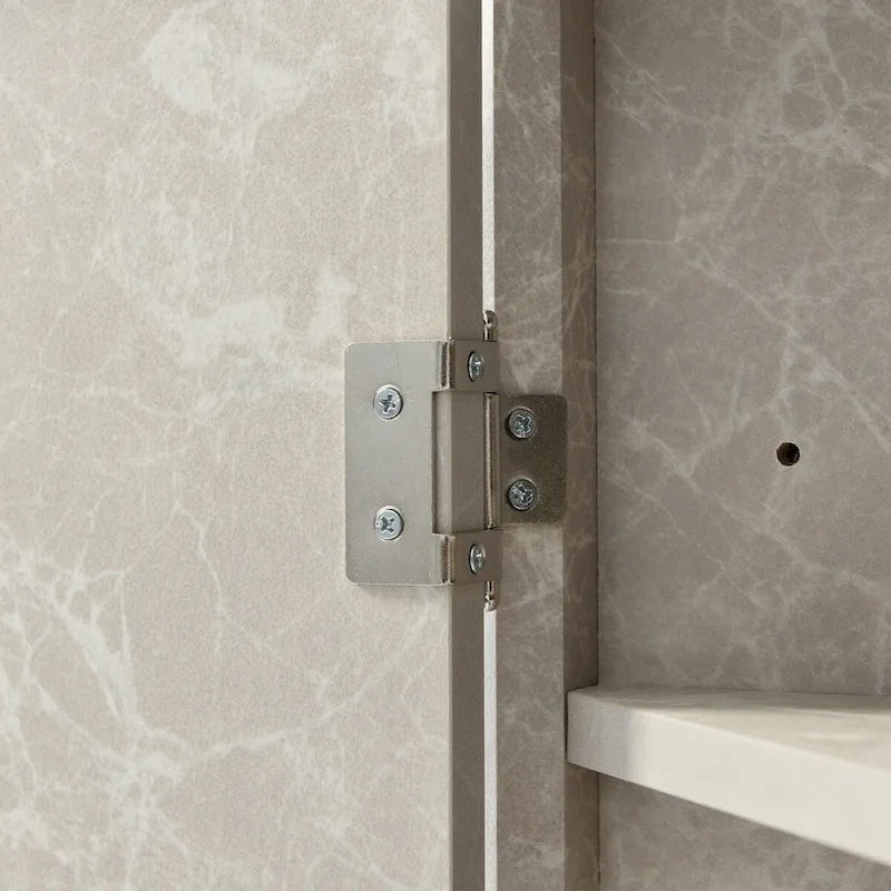 Meuble de rangement triangulaire pour salle de bains avec étagères réglables