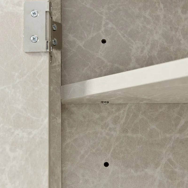 Meuble de rangement triangulaire pour salle de bains avec étagères réglables