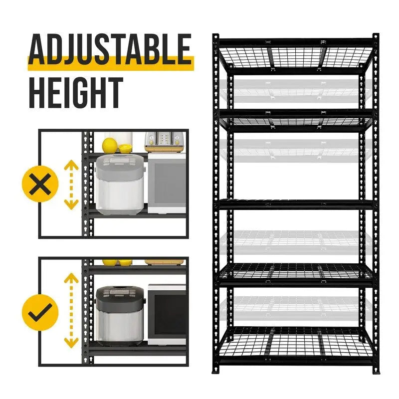 Étagère métallique réglable à 5 niveaux, robuste, pour garage et usage industriel - N/A