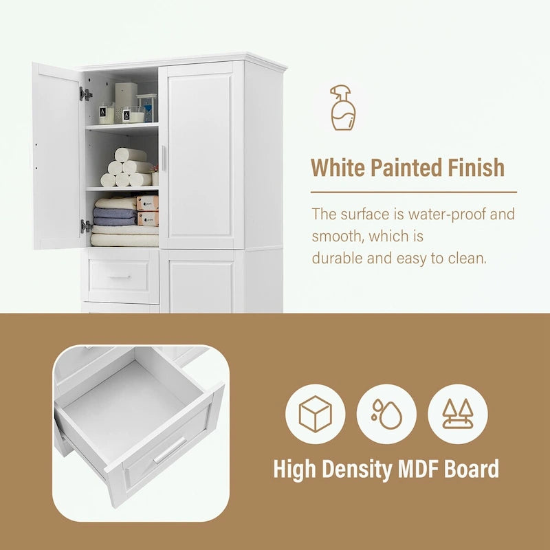 Armario de almacenamiento para baño con puertas