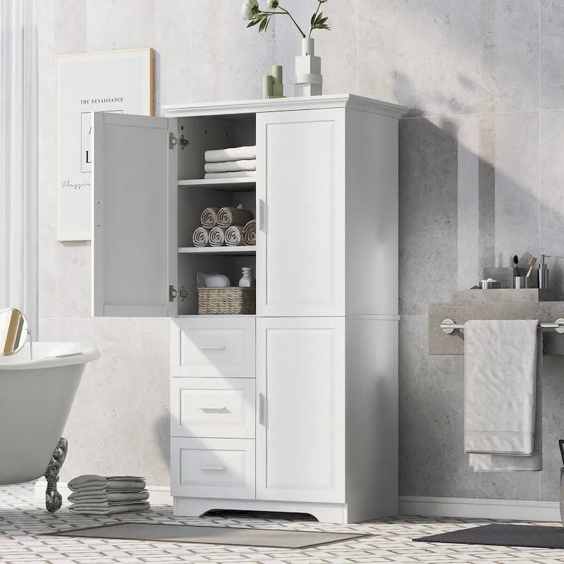 Armario de almacenamiento para baño con puertas