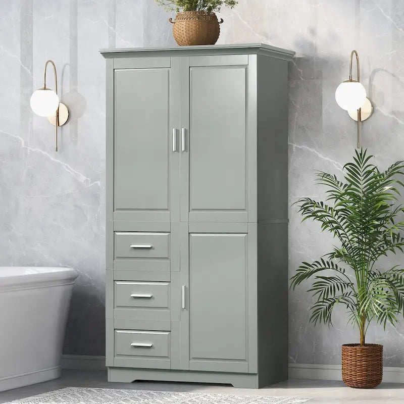 Armario de almacenamiento para baño con puertas