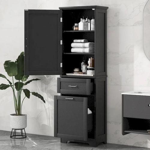 Meuble à linge avec deux tiroirs de tailles différentes et une étagère réglable, 13 in. W x 20 in. D x 68.1 in. H