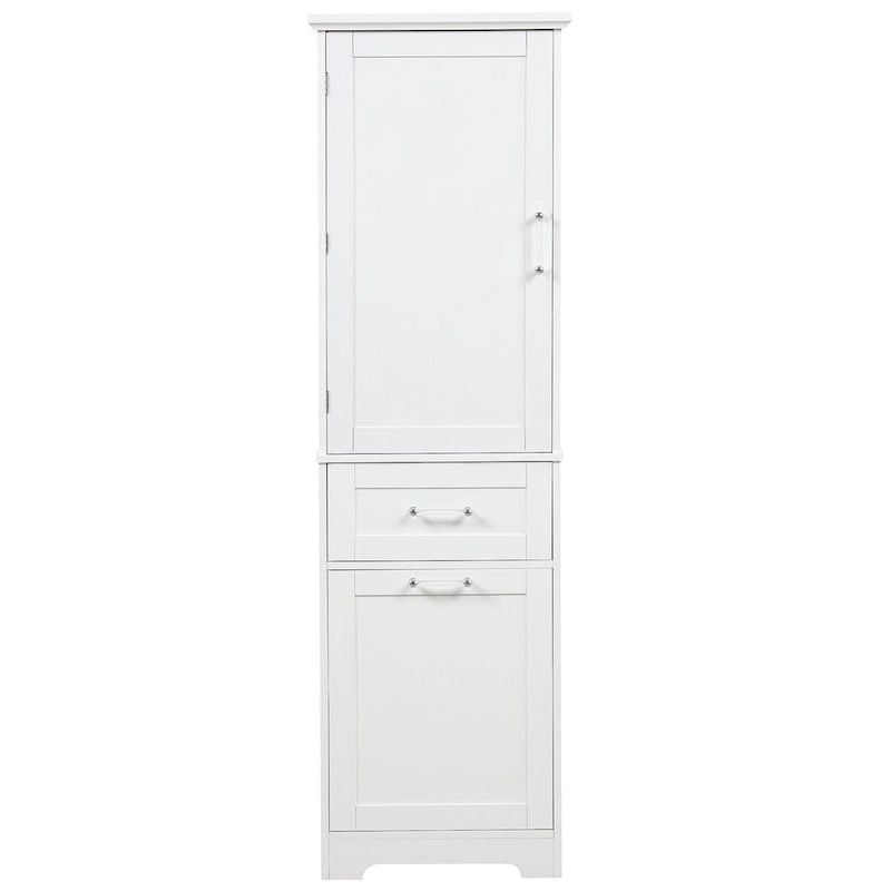 Armario para ropa blanca de 13 in. W x 20 in. D x 68.1 in. H con dos cajones de distintos tamaños y estante ajustable