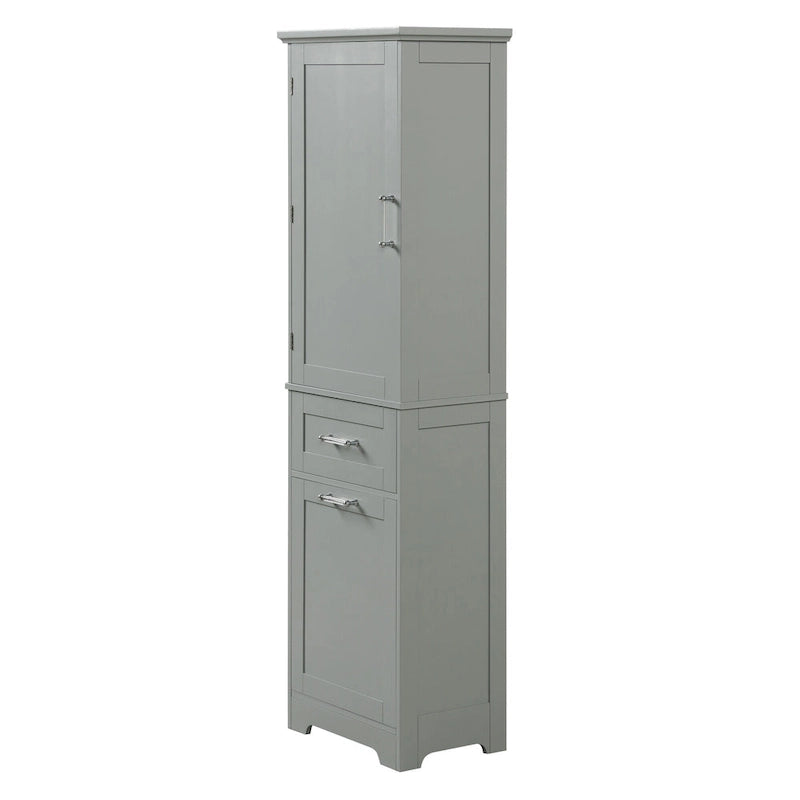 Armario para ropa blanca de 13 in. W x 20 in. D x 68.1 in. H con dos cajones de distintos tamaños y estante ajustable