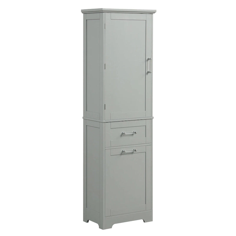 Armario para ropa blanca de 13 in. W x 20 in. D x 68.1 in. H con dos cajones de distintos tamaños y estante ajustable