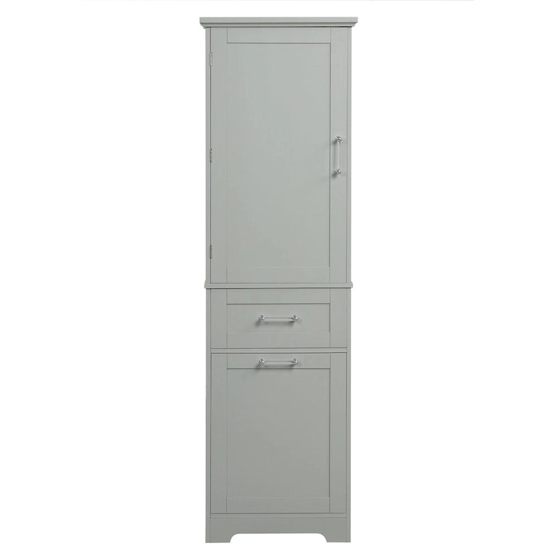 Armario para ropa blanca de 13 in. W x 20 in. D x 68.1 in. H con dos cajones de distintos tamaños y estante ajustable