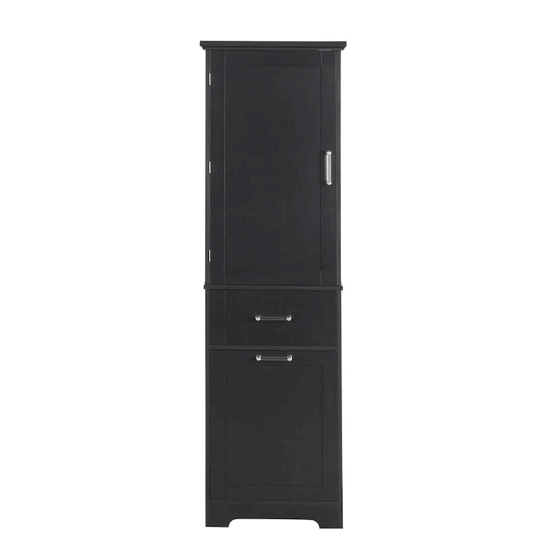 Armario para ropa blanca de 13 in. W x 20 in. D x 68.1 in. H con dos cajones de distintos tamaños y estante ajustable