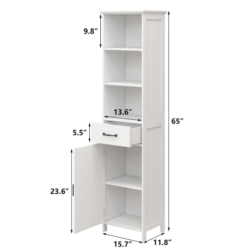 Badezimmerschrank aus Holz mit einer Tür und Einlegeböden
