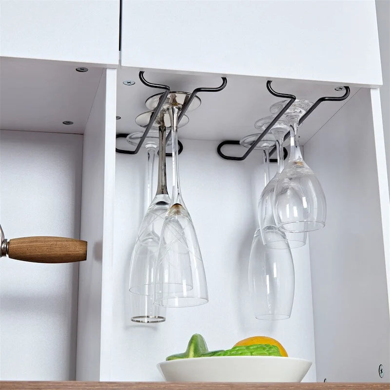 Buffet de cuisine en bois avec rangement et compartiment à vin