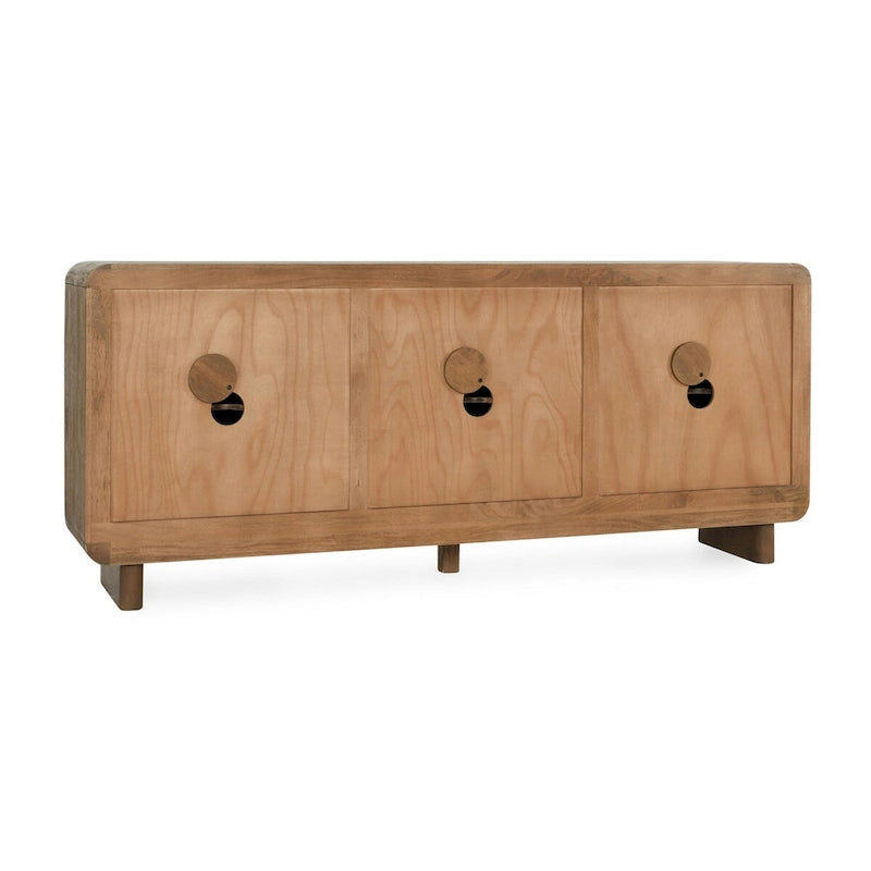 Buffet en bois de manguier naturel à 6 portes