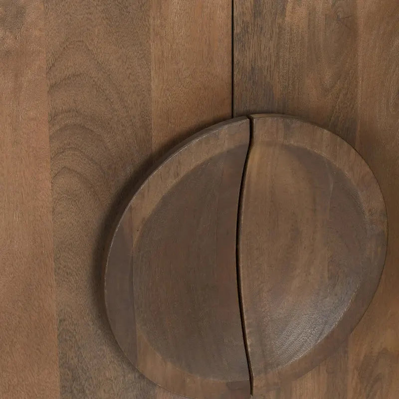 Buffet en bois de manguier naturel à 6 portes