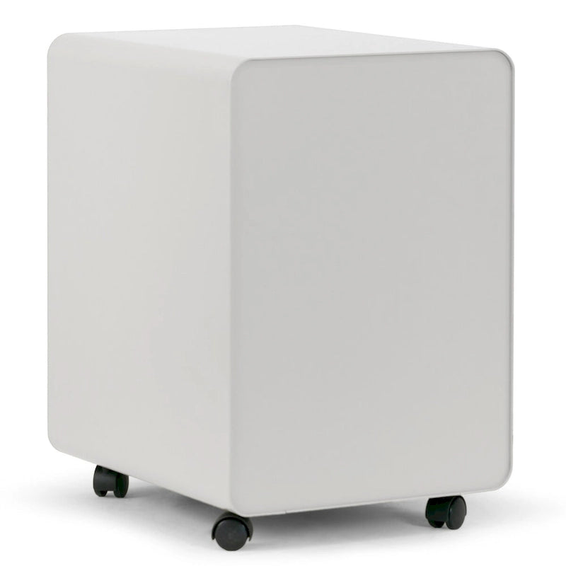 Archivador blanco de 3 cajones con cerradura y ruedas