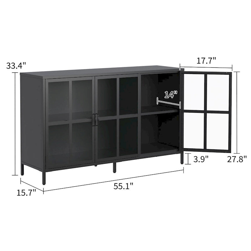 Robustes Sideboard aus Metall im modernen Stil
